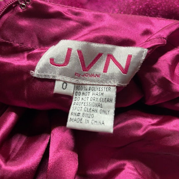JVN By Jovani Elegant Evening Gown in Dark Pink Size 0