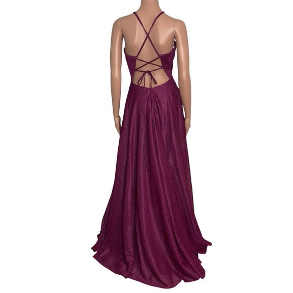 JVN By Jovani Elegant Evening Gown in Dark Pink Size 0