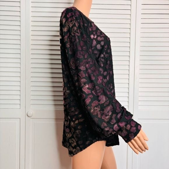 *NEW* KAREN KANE Berry Mountain Shirred Sleeve Top Size 1X