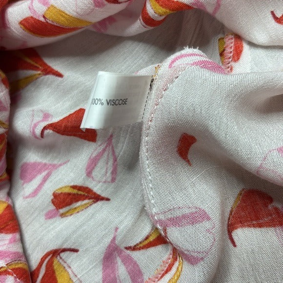 POUPETTE ST BARTH Annie Pink Petal Print Mini Halterneck Dress Size M/L