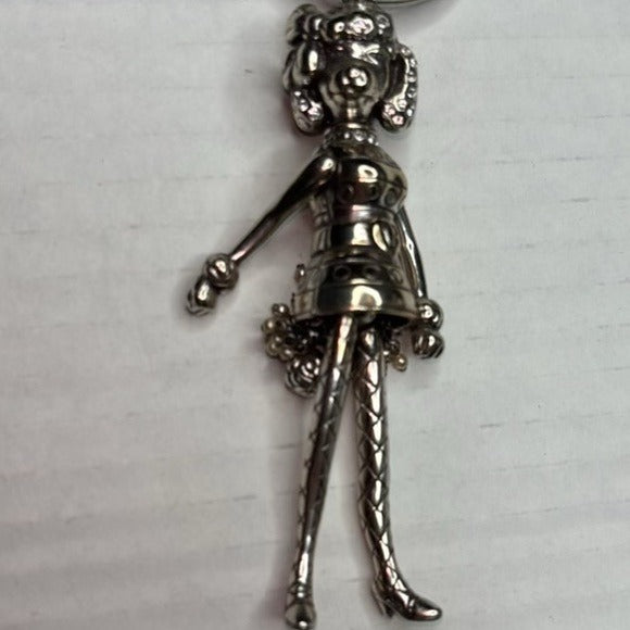 BRIGHTON Rare Silver Movable Poodle Keychain