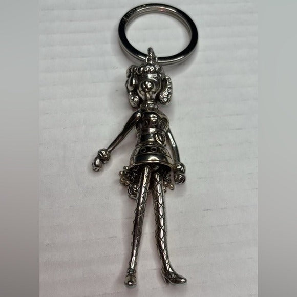 BRIGHTON Rare Silver Movable Poodle Keychain