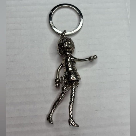 BRIGHTON Rare Silver Movable Poodle Keychain
