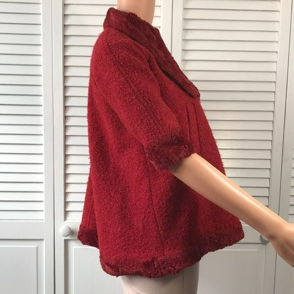SARAH LOUISE Red Vintage Short Sleeve Jacket Size S