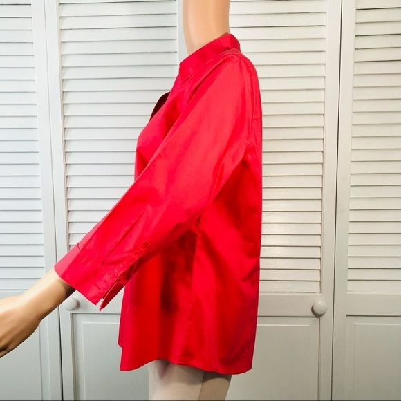 *NEW* CHICO’S Coral 3/4 Sleeve Button Down Lorena Shirt Size M
