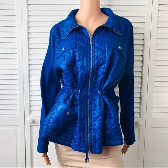 CHICO’S Royal Blue Lightweight Quilted Jacket Size XL