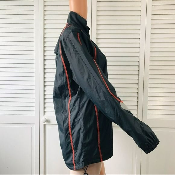 ASICS Gray Orange Windbreaker Jacket Size S
