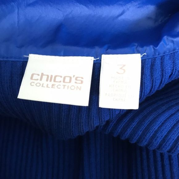 CHICO’S Royal Blue Lightweight Quilted Jacket Size XL