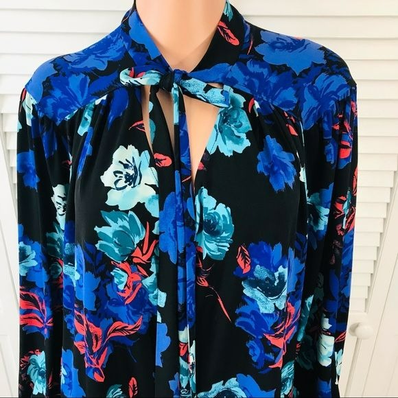 JESSICA LONDON Black Floral Long Sleeve Shirt Size 18/20