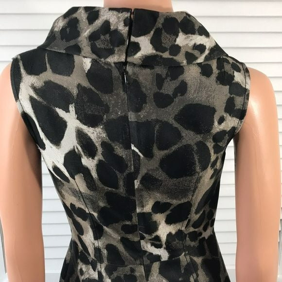 ECCOCI Black Gray Animal Print Dress Size 0