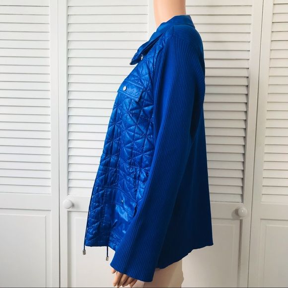 CHICO’S Royal Blue Lightweight Quilted Jacket Size XL