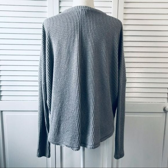 OUT FROM UNDER Gray V-Neck Button Down Oversized Cardigan Sweater