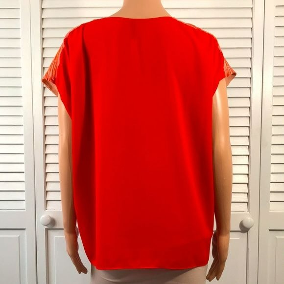 NYDJ Orange Short Sleeve Blouse Size XS