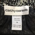 CATHY DANIELS Black Gray Animal Print Blouse Size 1X