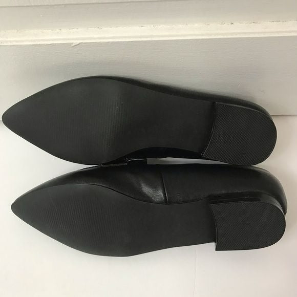 JUSTFAB Black Joyce Collapsible Back Loafer Size 6.5