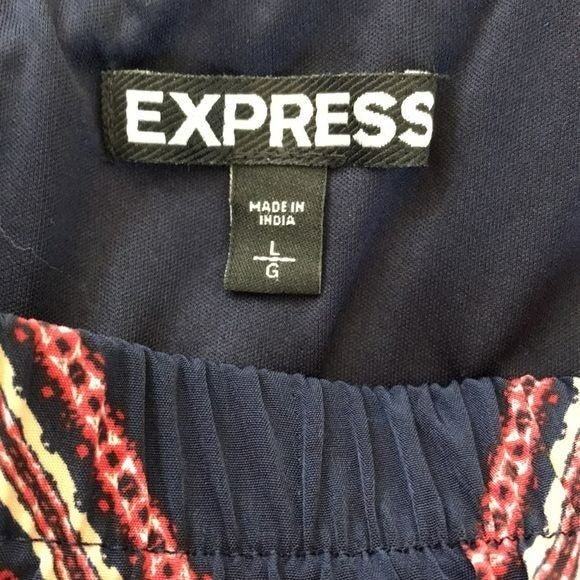 EXPRESS Coral Navy Blue Spaghetti Strap Dress Size L