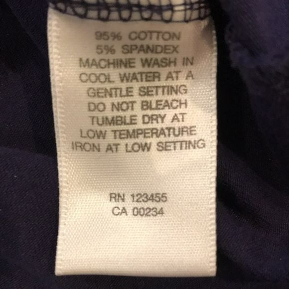 LORD & TAYLOR Navy Blue Long Sleeve V-Neck Shirt Size XS