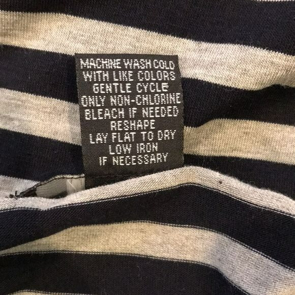 VERVE AMI Black Gray Striped Sleeveless Shirt Size L