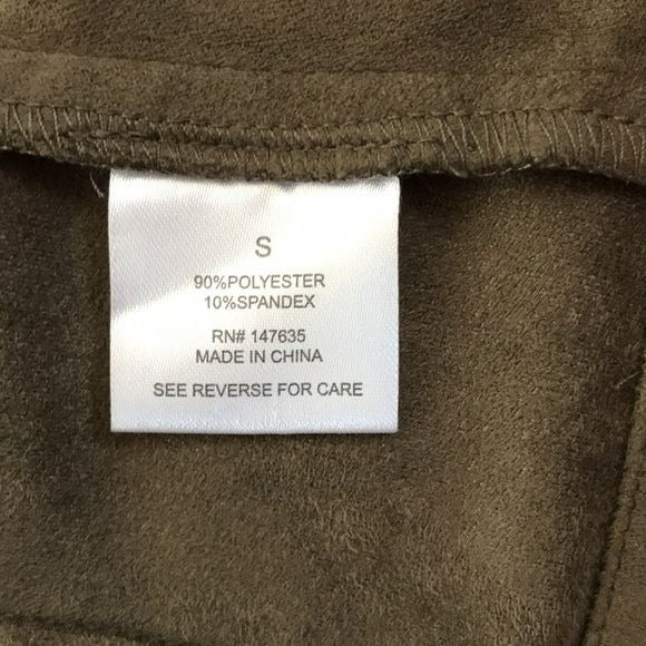 ROMEO & JULIET Green Suede Open Front Jacket Size S