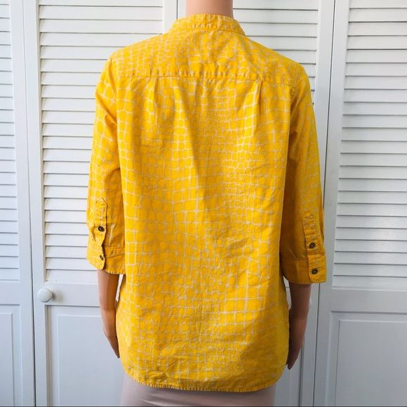 ISAAC MIZRAHI LIVE! Yellow Signature Animal Print Tunic Size M