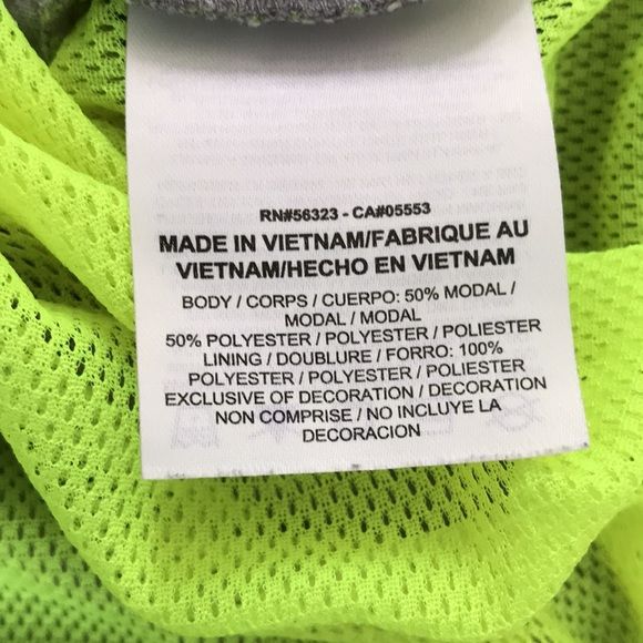 NIKE Gray Neon Green Racerback Tank Top Size XS