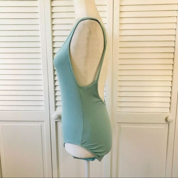 OUT FROM UNDER Turquoise Spaghetti Strap Ribbed Bodysuit