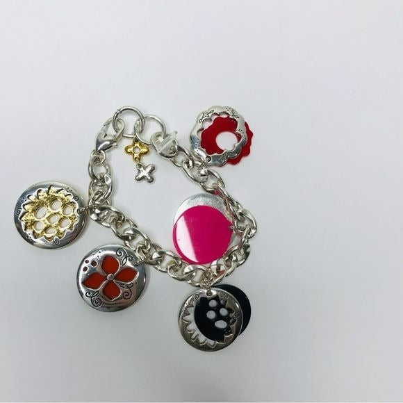 BRIGHTON Meadow Garden Silver Colorful Charm Bracelet
