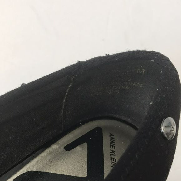 ANNE KLEIN SPORT Black Low Open Toe Wedges Size 6.5M