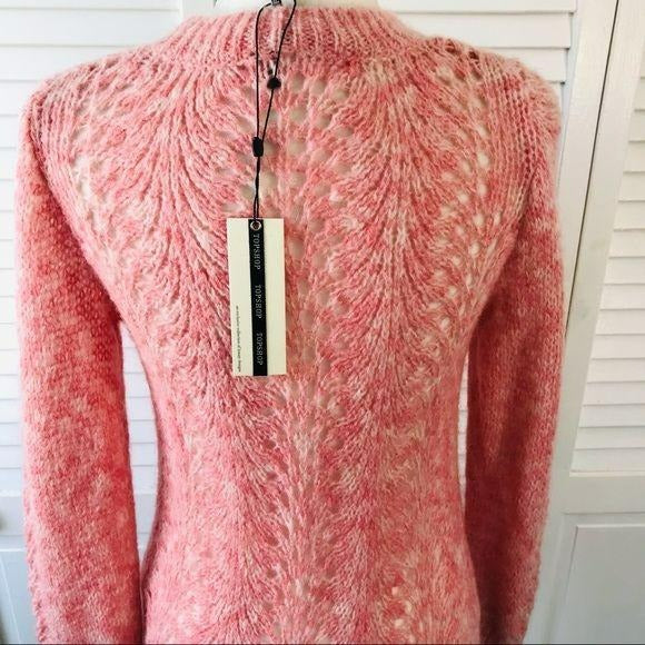 *NEW* TOPSHOP Pink Acrylic Blend Knit Sweater Size 2