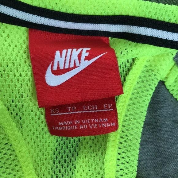 NIKE Gray Neon Green Racerback Tank Top Size XS