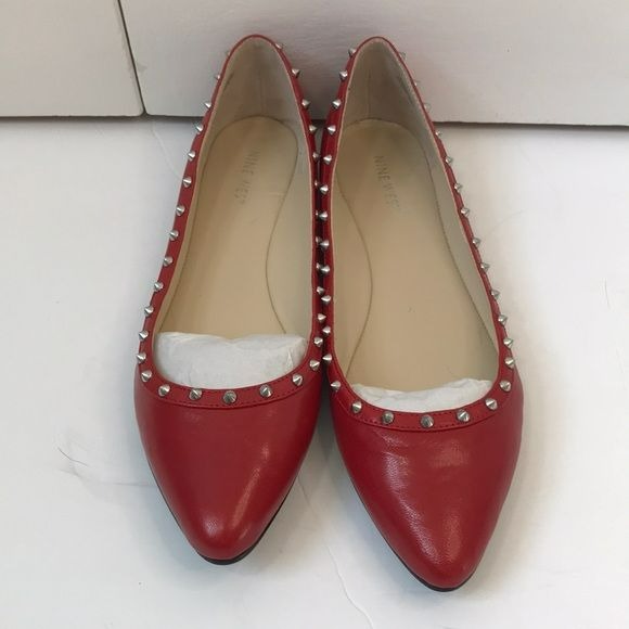 NINE WEST Red Raffi Flats Size 9M