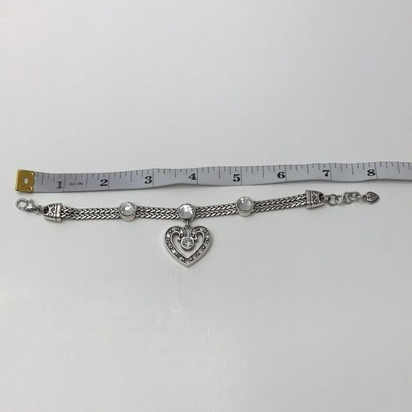 BRIGHTON Silver Heart Charm Bracelet