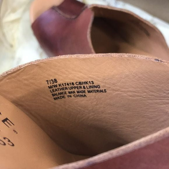 KORK-EASE Tan Deanna Chunky Leather Clog Sandals Size 7