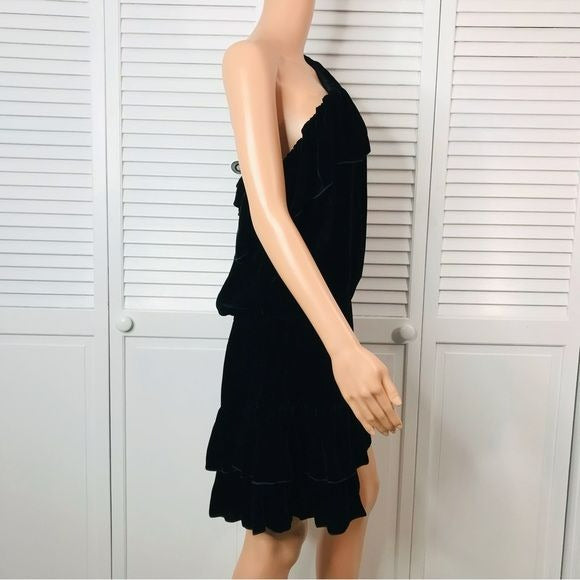 JOIE Kolda B Caviar Velvet One Shoulder Dress Size L *NEW*