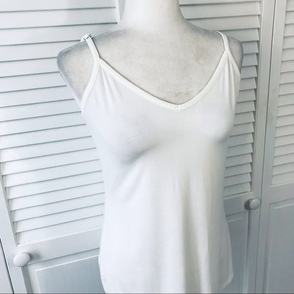 WHITE HOUSE BLACK MARKET White Spaghetti Strap Shirt