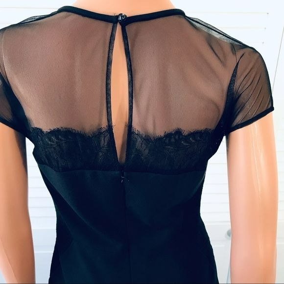 ETCETERA Black Mesh and Lace Sleeveless Dress Size 2