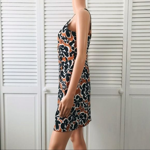 LEITH Brown Black Floral Spaghetti Strap Dress Size M