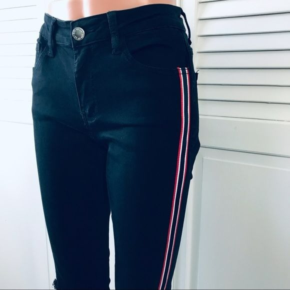 8TH OF LA Black Distressed Jeans Size M