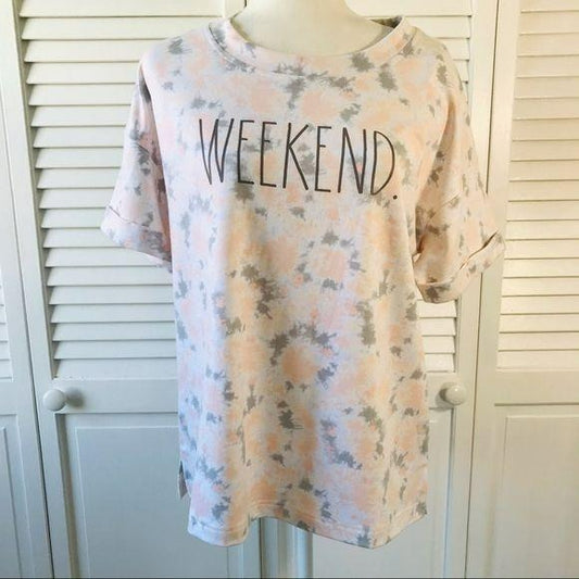 *NEW* RAE DUNN Polyester Blend Tie Dye Shirt Size L