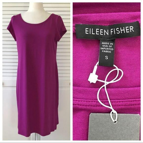 *NEW* EILEEN FISHER Hydra Bateau Neck Dress Size S