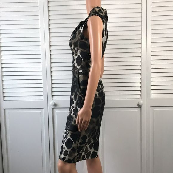 ECCOCI Black Gray Animal Print Dress Size 0