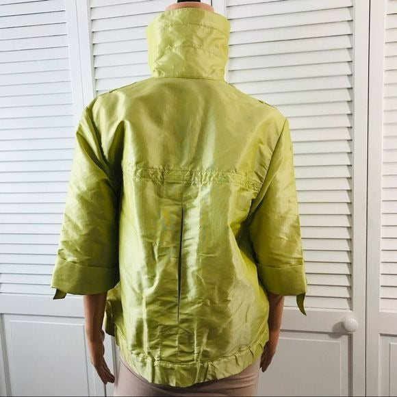 CHICO’S Lime Green Rayon 3/4 Sleeve Jacket Size L