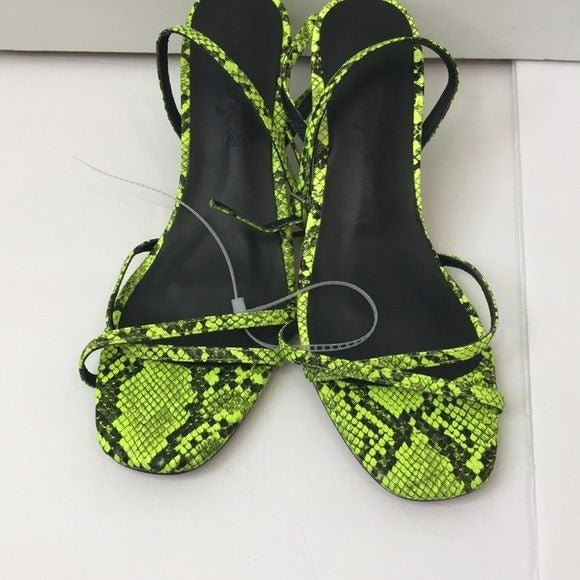 FREE PEOPLE Green Black Salina Strappy Heeled Sandals Size 36