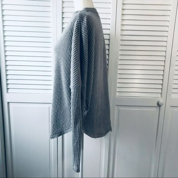 OUT FROM UNDER Gray V-Neck Button Down Oversized Cardigan Sweater