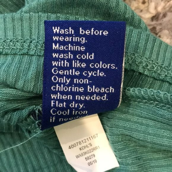 APT. 9 Green Ribbed Short Sleeve Shirt