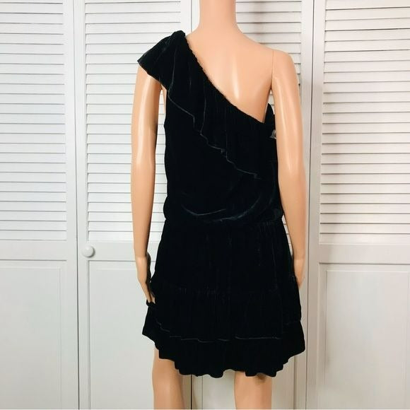 JOIE Kolda B Caviar Velvet One Shoulder Dress Size L *NEW*