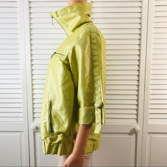 CHICO’S Lime Green Rayon 3/4 Sleeve Jacket Size L