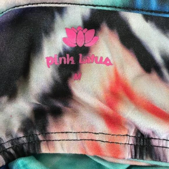 PINK LOTUS Tie-Dye Criss Cross Back Tank Top Size M