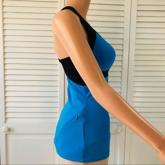 LUCY Blue Black Racerback Tank Top Size XS