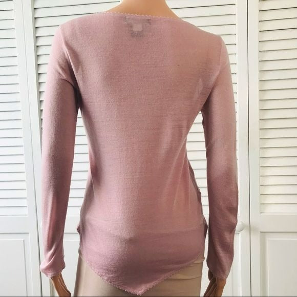 BANANA REPUBLIC Light Pink Long Sleeve Semi Sheer Shirt Size Medium